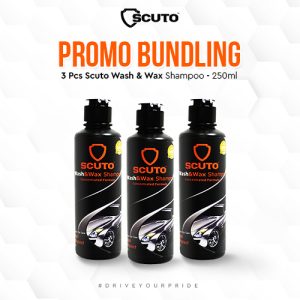 Paket hemat Scuto Wash & Wax Shampoo - 3 botol 250ml